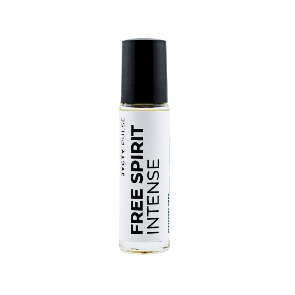 Roll-on bottle labeled 'Free Spirit Intense' on a white background
