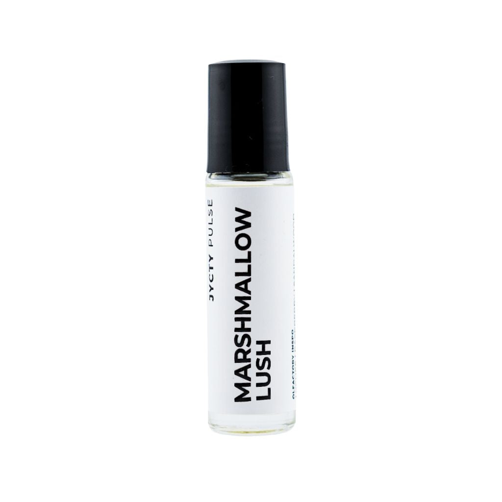 Perfume oil bottle with white background. Vegan and cruelty free