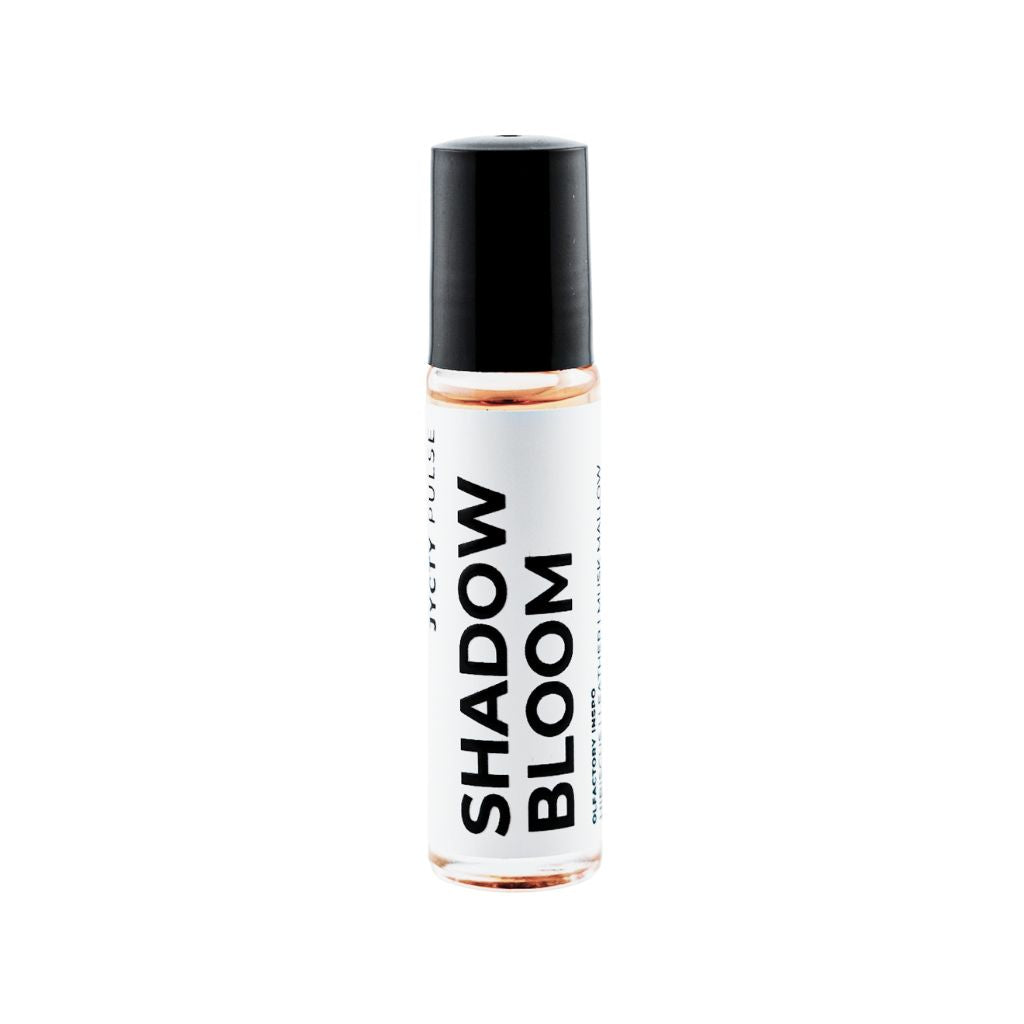 Roll-on bottle labeled 'Shadow Bloom' on a white background